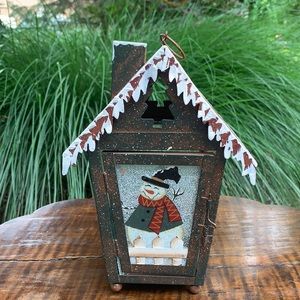 Snowman Birdhouse Votive